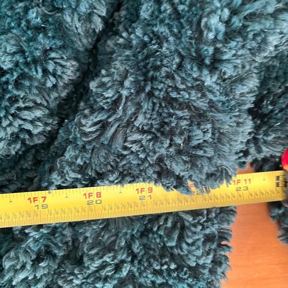 Wilfred Free Women's Green Cocoon Shawl Collar One Button Plush Jacket Sz Medium - Picture 7 of 8